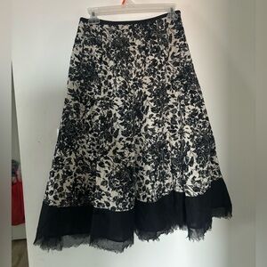 Nyguard Gothic Floral Black and White Women's Skirt